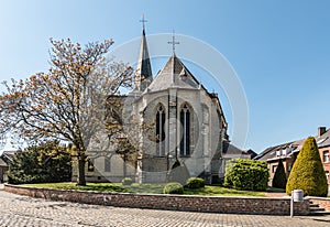 Gothic parish church in the village center of Heist-op-den-Berg, province of Anwerp, Belgium photo