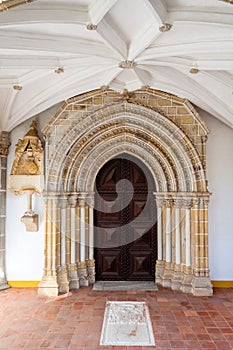Gothic portal in the Loios Convent used as a Historical Hotel. photo