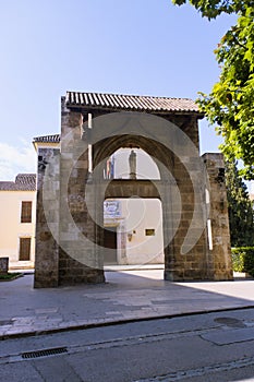 Gothic portal of the old Hospital of the Public Library of Valencia photo