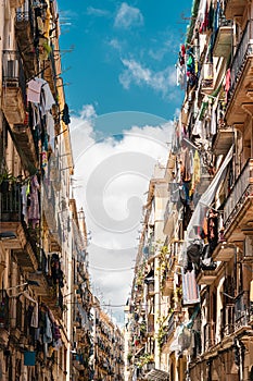 Gothic Quarter Building Architecture In Barcelona, Spain