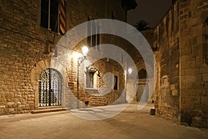 Gothic quarter at night. Barcelona