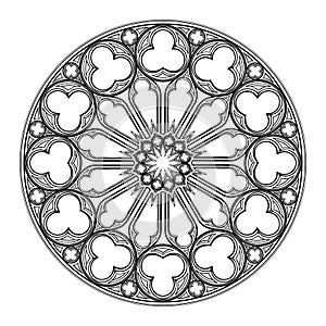 Gothic rose window. Popular architectural motiff in Medieval european art