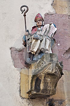 Gothic sculpture of a medieval saint man