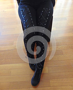 Gothic sexy leggings and boots