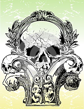 Gothic skulls illustrations