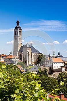 Gothic st. Jacob church from 1330 and Italian court, UNESCO, Kutna Hora, Czech republic