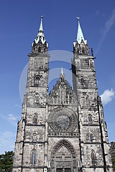 Gothic St. Lorenz church in Nurnberg