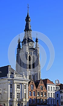 Gothic St. Martin`s church  Kortrijk, Flanders, Belgium