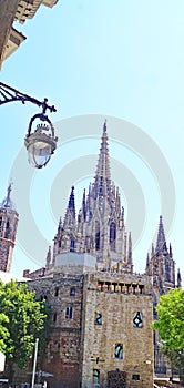 Gothic style cathedral of Barcelona