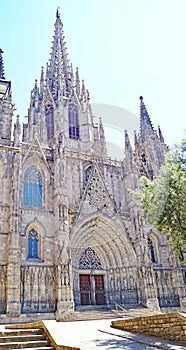 Gothic style cathedral of Barcelona