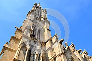 Gothic style Catholic church tower