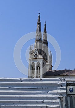 Gothic style church under construction in Barranquilla, Colombia, San Roque