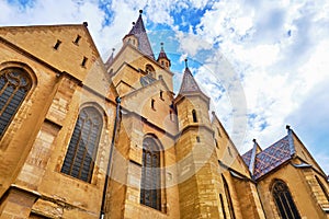 Gothic-style Lutheran Cathedral of Saint Mary Catedrala Evanghelica C.A. Sfanta Maria / Evangelische Stadtpfarrkirche in Sibiu.