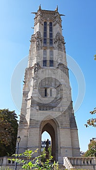 Gothic style medieval Saint Jacques Tower - Paris, France