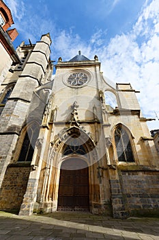 Gothic-style parish church of Saint-Aspais in Melun, built at beginning of XVI century. Melun, Seine-et-Marne department photo