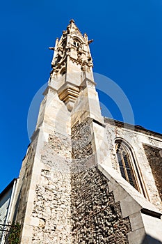 Gothic tower of Clarissine Church in Bratislava