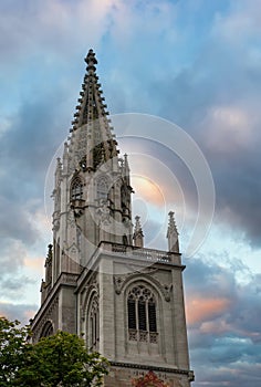 Gothic tower of Konstanz Minster, Konstanz, Baden-Wurttemberg, Germany