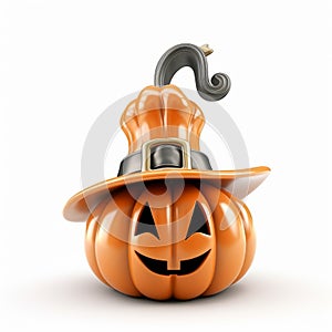 Gothic Undertones: 3d Render Of A Cute Palm Sunday Jackolantern With Knight Hat