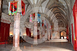 Gothic vaults in Hunedoara Castle, called Corvin Castle in Transilvania