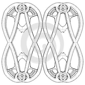 Gothic Vintage Ornament Vector. Illustration Isolated On White Background.