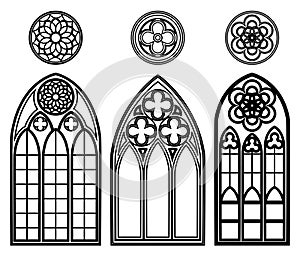 Gothic windows of cathedrals