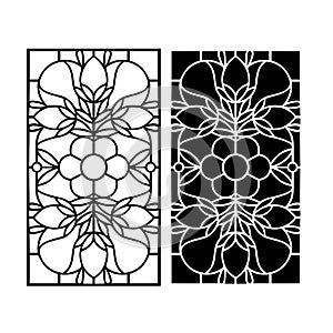 Gothic windows. Vintage frames. Church stained-glass windows