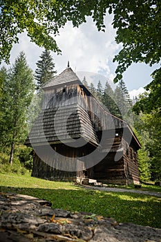 Gothic wooden church of St. Elizabeth from Zabrez in Zuberec, Slovakia