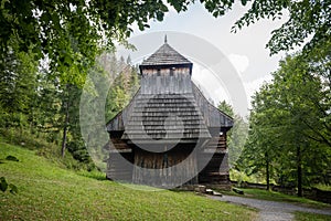 Gothic wooden church of St. Elizabeth from Zabrez in Zuberec, Slovakia