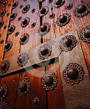Gothic wooden door detail.