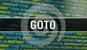 Goto with Abstract Technology Binary code Background.Digital binary data and Secure Data Concept. Software / Web Developer