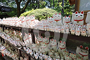 Gotokuji, the famous cat shrine in tokyo, which the beckoning cat is its mascot