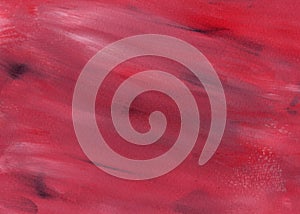Gouache paint brush strokes in red colors, background and texture