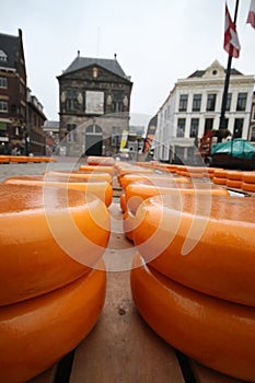 Gouda - Netherlands - april 5th 2018 - start of the touristic cheese market with children and old farmers and cheesemakers to demo photo