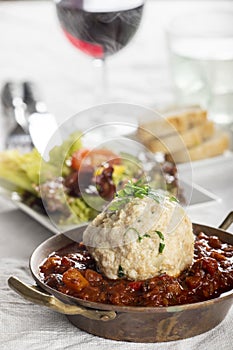 goulash with a bread dumpling