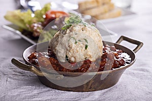 goulash with a bread dumpling