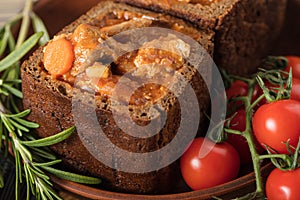 Goulash with pieces of meat