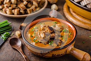 Goulash soup with croutons