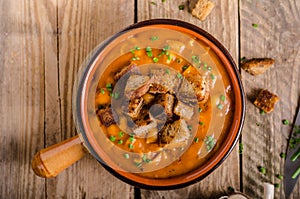 Goulash soup with croutons