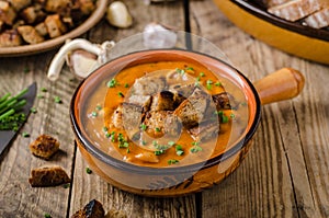 Goulash soup with croutons