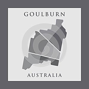 Goulburn City Map Geometric Simple Logo