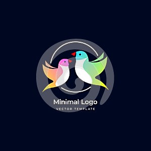 Gouldian finch bird logo template. Vector illustration