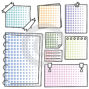 Goup of notebook sheets Hand Drawn Vector