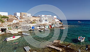 Goupa fishing village, Kimolos island, Cyclades, Greece photo