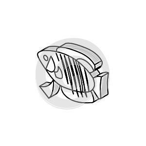 gourami fish isometric icon vector illustration