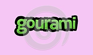 GOURAMI writing vector design on pink background