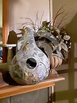 Gourd birdhouse decoration