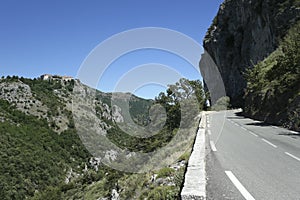Gourdon monastery mountain road france