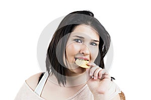 Gourmand young woman portrait photo