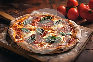 Gourmet allure Fresh and delicious Italian pizza on rustic wood