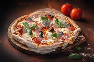 Gourmet allure Fresh and delicious Italian pizza on rustic wood